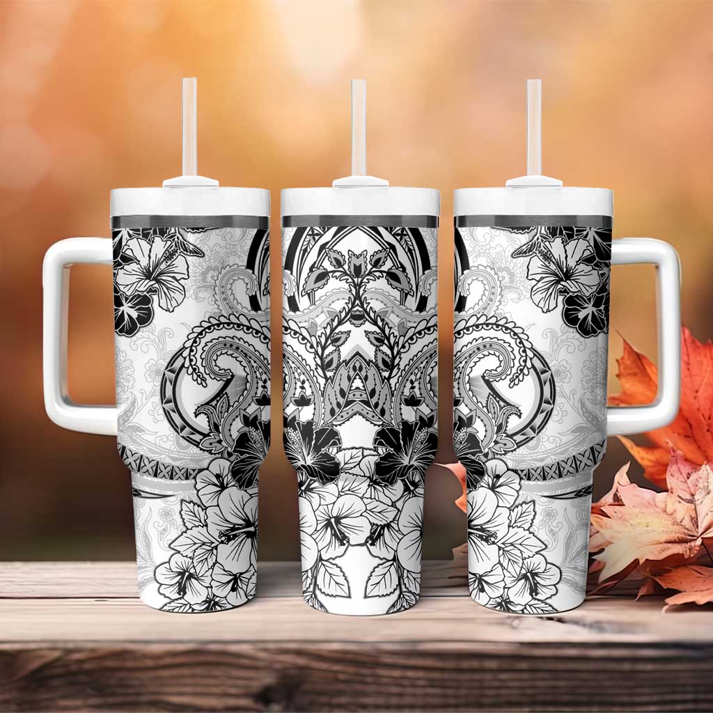 Polynesia Paisley Tumbler With Handle Mix White Polynesian Pattern