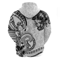 Polynesia Paisley Zip Hoodie Mix White Polynesian Pattern LT05 - Polynesian Pride