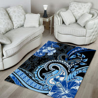 Polynesia Paisley Area Rug Mix Blue Polynesian Pattern