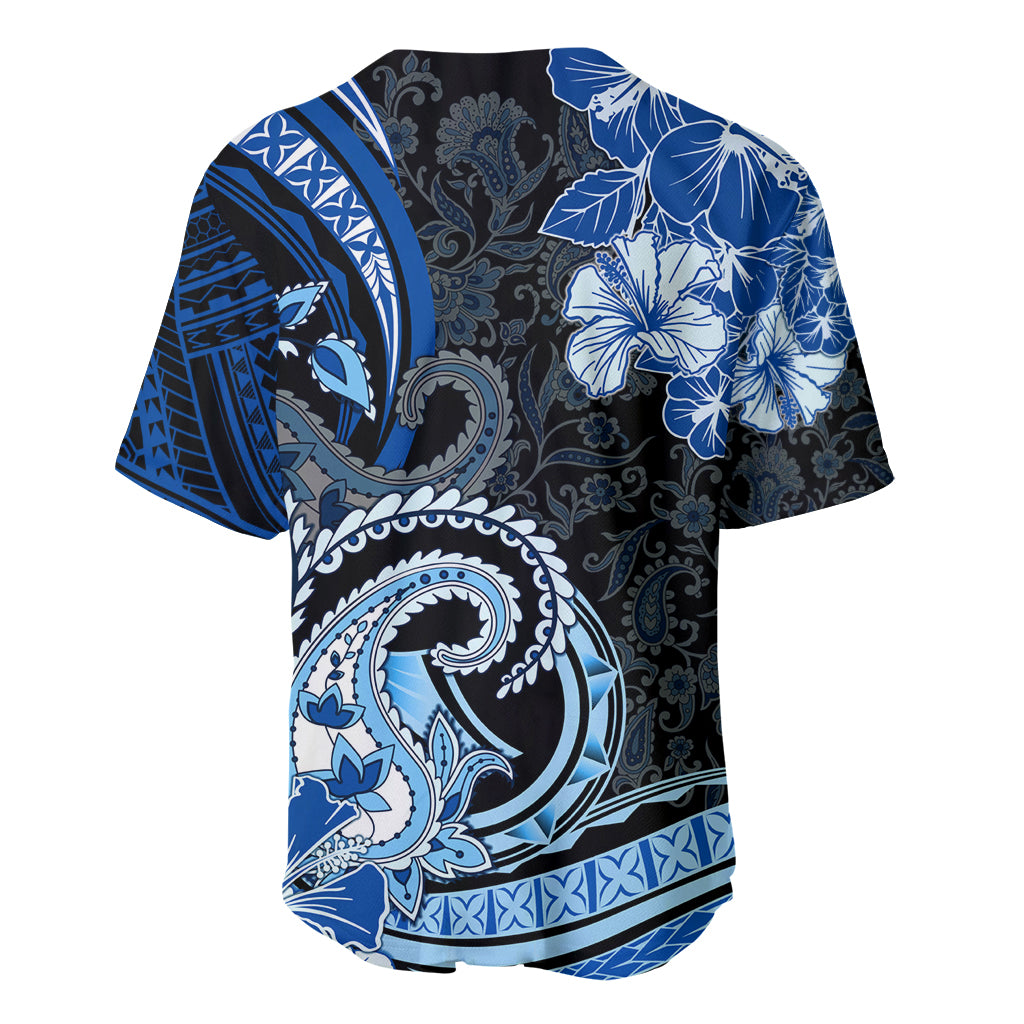 Polynesia Paisley Baseball Jersey Mix Blue Polynesian Pattern LT05 - Polynesian Pride