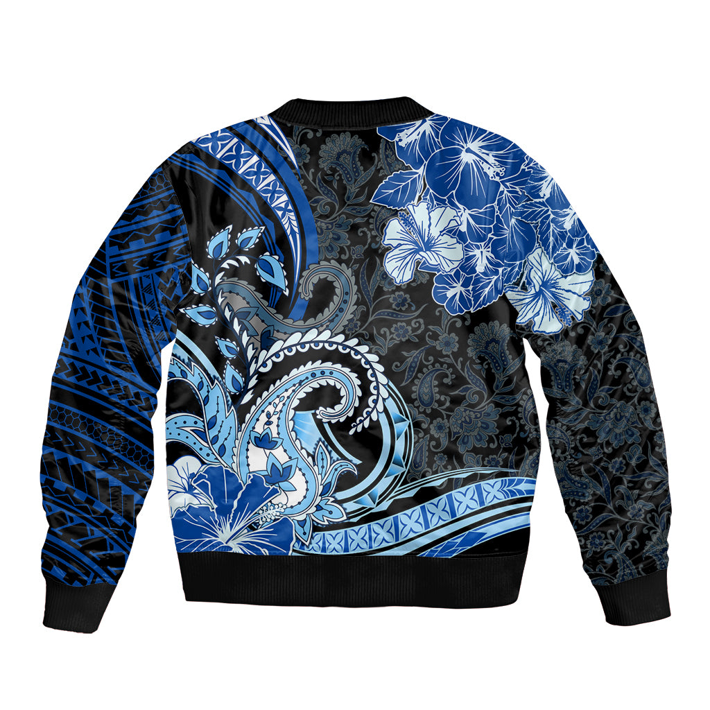 Polynesia Paisley Bomber Jacket Mix Blue Polynesian Pattern LT05 - Polynesian Pride