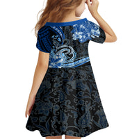 Polynesia Paisley Family Matching Long Sleeve Bodycon Dress and Hawaiian Shirt Mix Blue Polynesian Pattern LT05 - Polynesian Pride