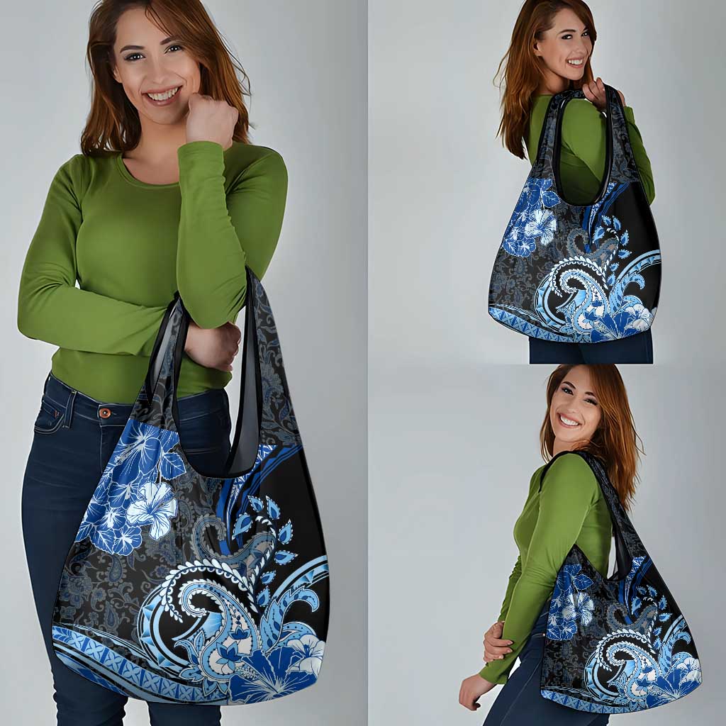 Polynesia Paisley Grocery Bag Mix Blue Polynesian Pattern