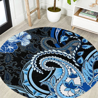 Polynesia Paisley Round Carpet Mix Blue Polynesian Pattern LT05 Blue - Polynesian Pride