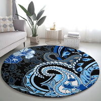 Polynesia Paisley Round Carpet Mix Blue Polynesian Pattern LT05 - Polynesian Pride
