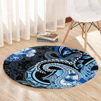 Polynesia Paisley Round Carpet Mix Blue Polynesian Pattern LT05 - Polynesian Pride