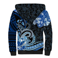 Polynesia Paisley Sherpa Hoodie Mix Blue Polynesian Pattern LT05 - Polynesian Pride