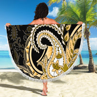 Polynesia Paisley Beach Blanket Mix Gold Polynesian Pattern