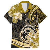 Polynesia Paisley Family Matching Long Sleeve Bodycon Dress and Hawaiian Shirt Mix Gold Polynesian Pattern LT05 Dad's Shirt - Short Sleeve Gold - Polynesian Pride