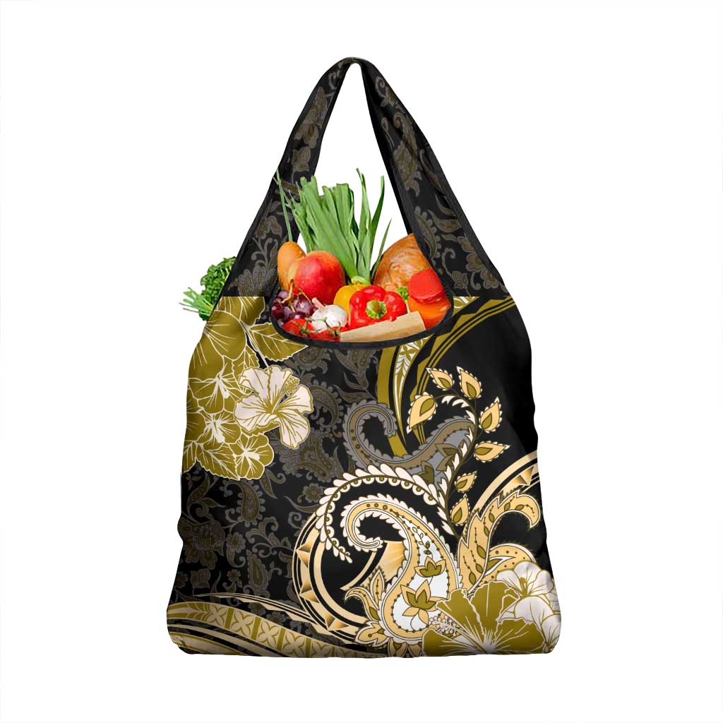 Polynesia Paisley Grocery Bag Mix Gold Polynesian Pattern