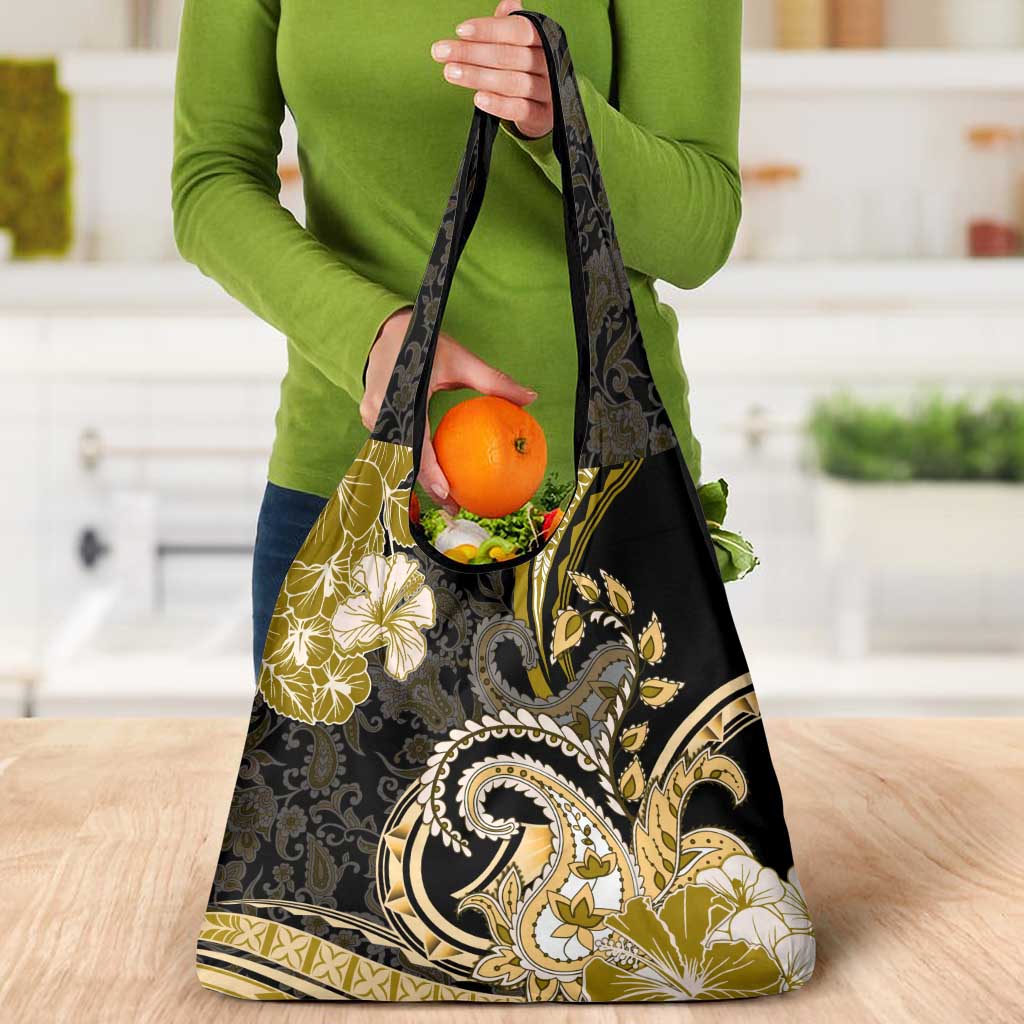 Polynesia Paisley Grocery Bag Mix Gold Polynesian Pattern