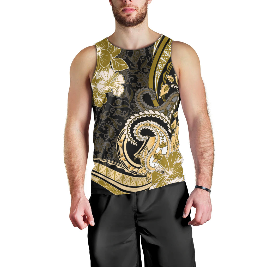 Polynesia Paisley Men Tank Top Mix Gold Polynesian Pattern LT05 - Polynesian Pride
