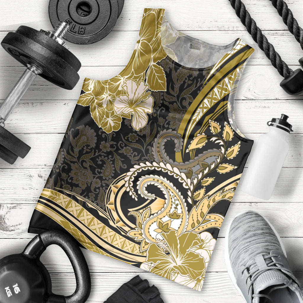 Polynesia Paisley Men Tank Top Mix Gold Polynesian Pattern LT05 - Polynesian Pride