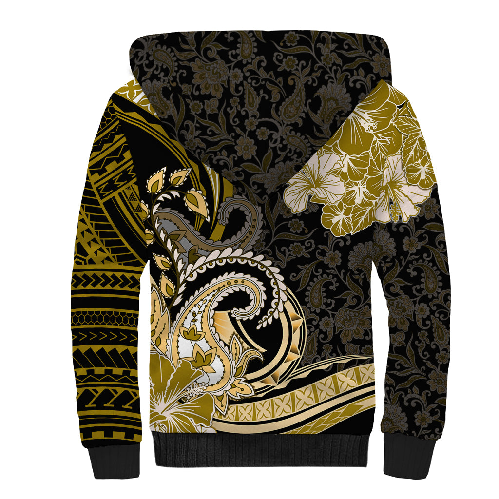 Polynesia Paisley Sherpa Hoodie Mix Gold Polynesian Pattern LT05 - Polynesian Pride
