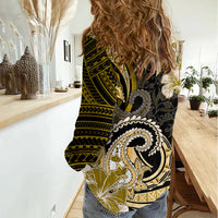 Polynesia Paisley Women Casual Shirt Mix Gold Polynesian Pattern LT05 - Polynesian Pride