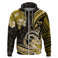Polynesia Paisley Zip Hoodie Mix Gold Polynesian Pattern LT05 Zip Hoodie Gold - Polynesian Pride