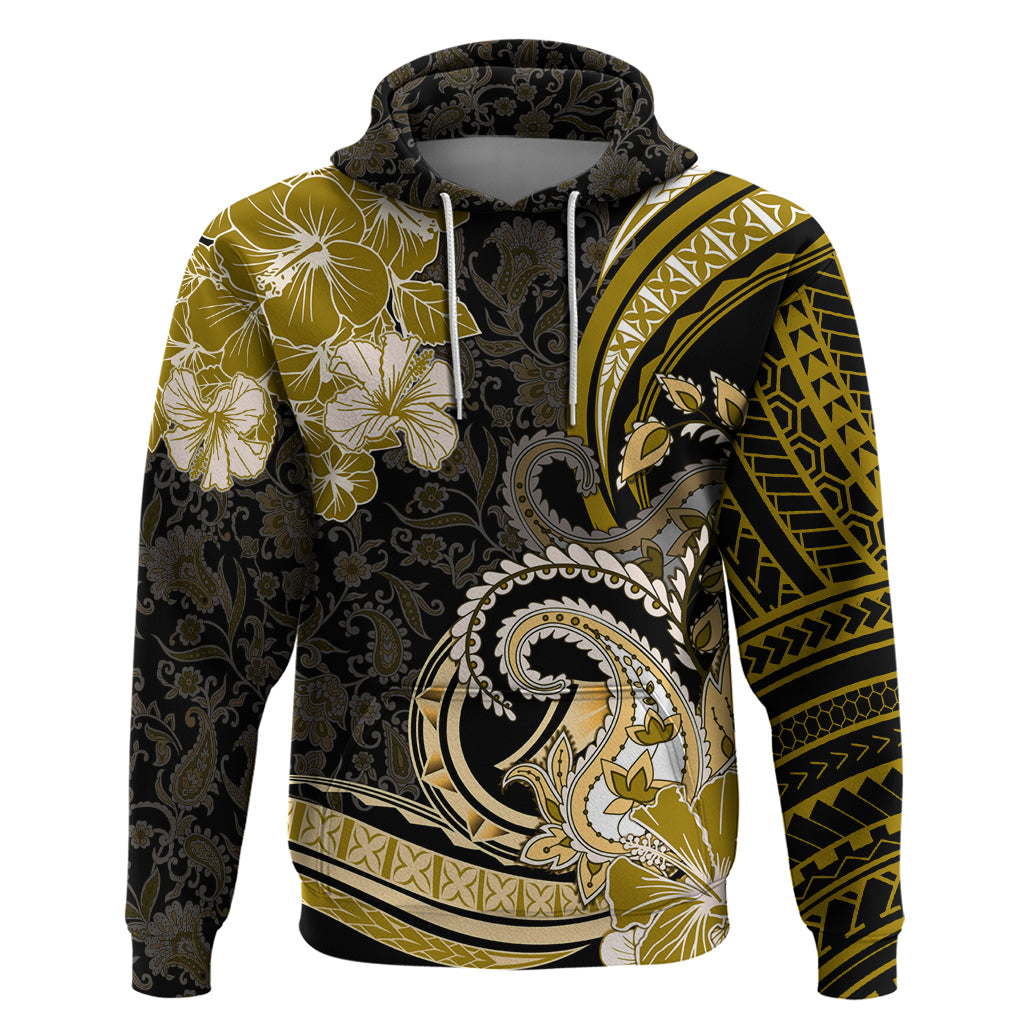 Polynesia Paisley Zip Hoodie Mix Gold Polynesian Pattern LT05 Pullover Hoodie Gold - Polynesian Pride