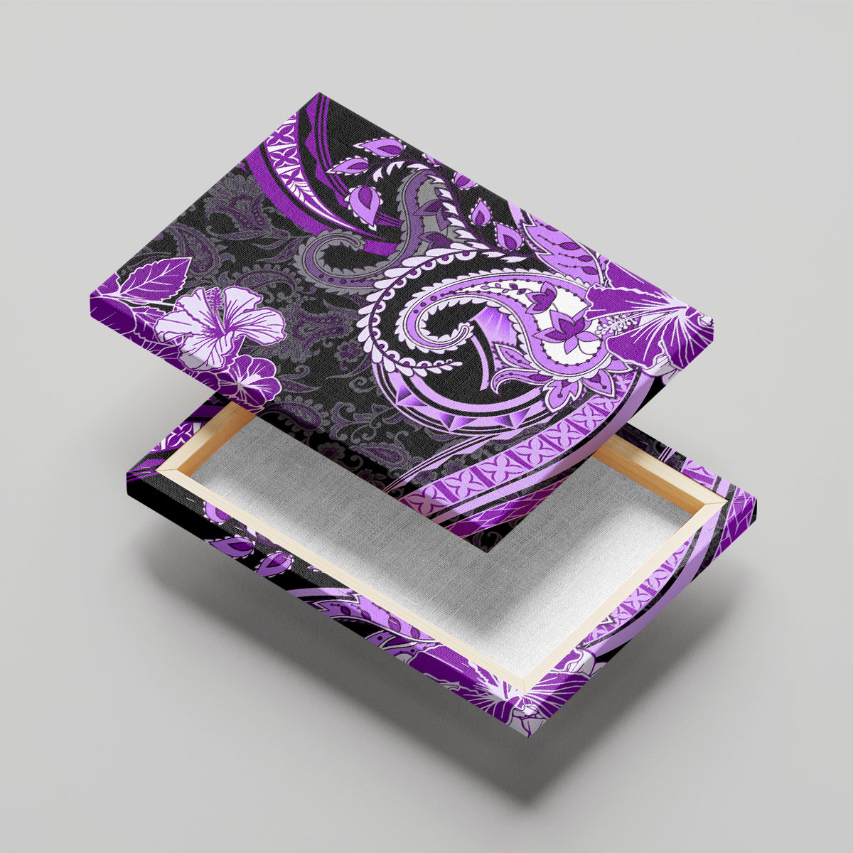 Polynesia Paisley Canvas Wall Art Mix Purple Polynesian Pattern