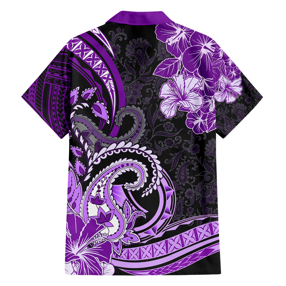 Polynesia Paisley Family Matching Off Shoulder Maxi Dress and Hawaiian Shirt Mix Purple Polynesian Pattern LT05 - Polynesian Pride