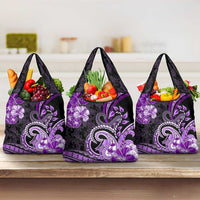 Polynesia Paisley Grocery Bag Mix Purple Polynesian Pattern