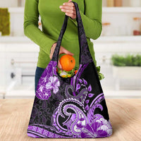 Polynesia Paisley Grocery Bag Mix Purple Polynesian Pattern