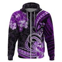 Polynesia Paisley Zip Hoodie Mix Purple Polynesian Pattern LT05 Zip Hoodie Purple - Polynesian Pride