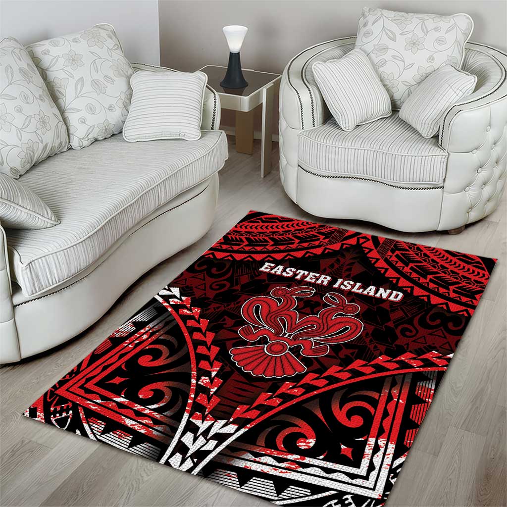 Easter Island Area Rug Polynesian Pattern Emblem
