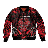 Personalised Easter Island Bomber Jacket Polynesian Pattern Emblem