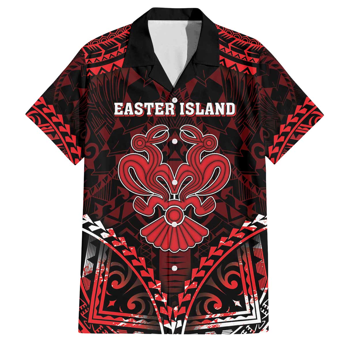 Personalised Easter Island Family Matching Off The Shoulder Long Sleeve Dress and Hawaiian Shirt Polynesian Pattern Emblem