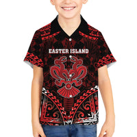 Personalised Easter Island Family Matching Off The Shoulder Long Sleeve Dress and Hawaiian Shirt Polynesian Pattern Emblem