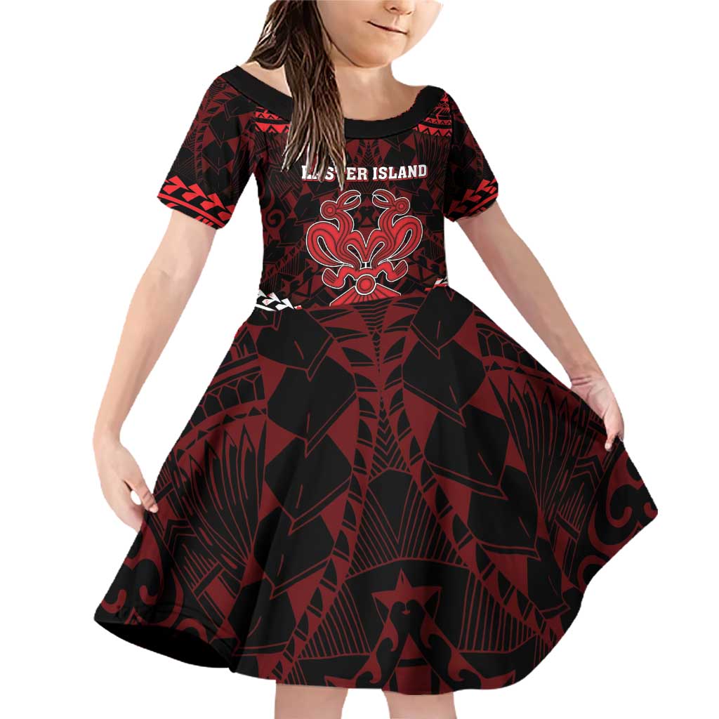 Personalised Easter Island Family Matching Off Shoulder Short Dress and Hawaiian Shirt Polynesian Pattern Emblem