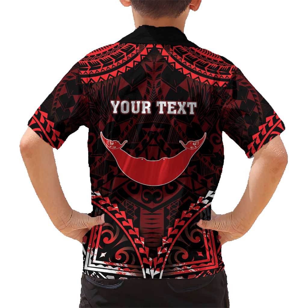 Personalised Easter Island Kid Hawaiian Shirt Polynesian Pattern Emblem
