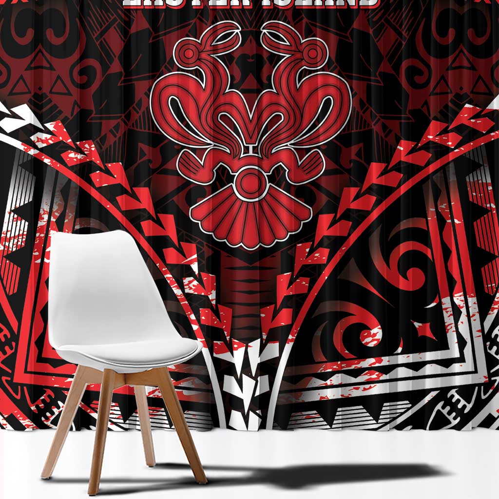 Easter Island Window Curtain Polynesian Pattern Emblem