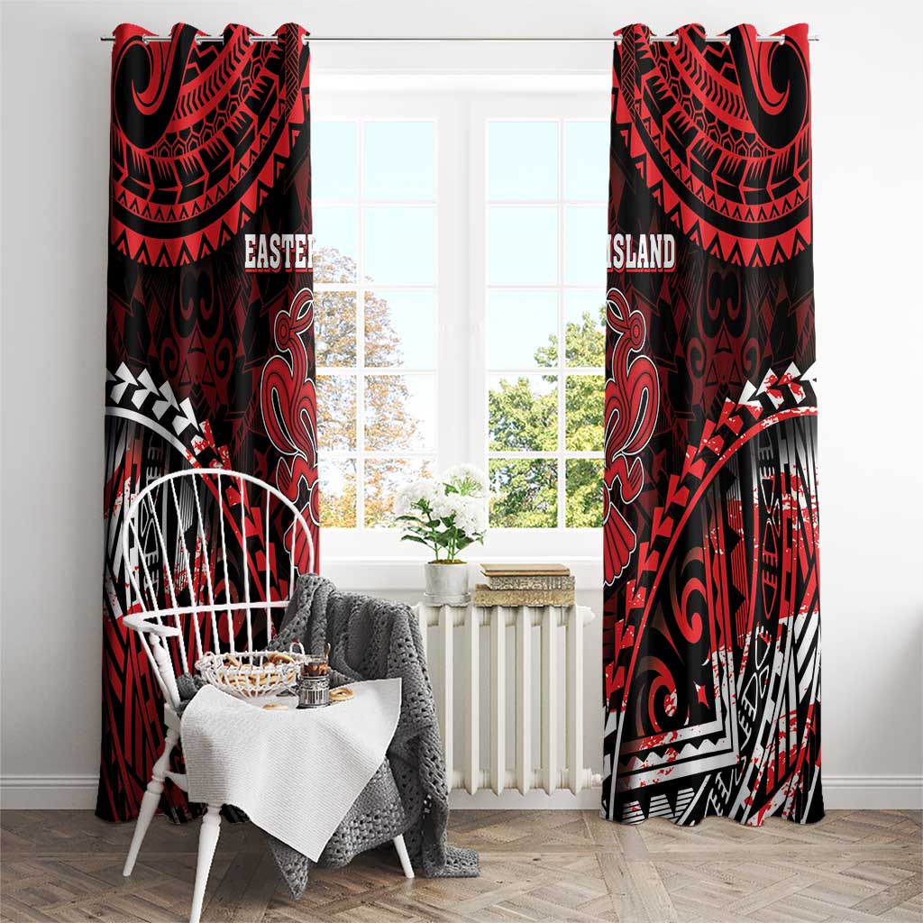 Easter Island Window Curtain Polynesian Pattern Emblem