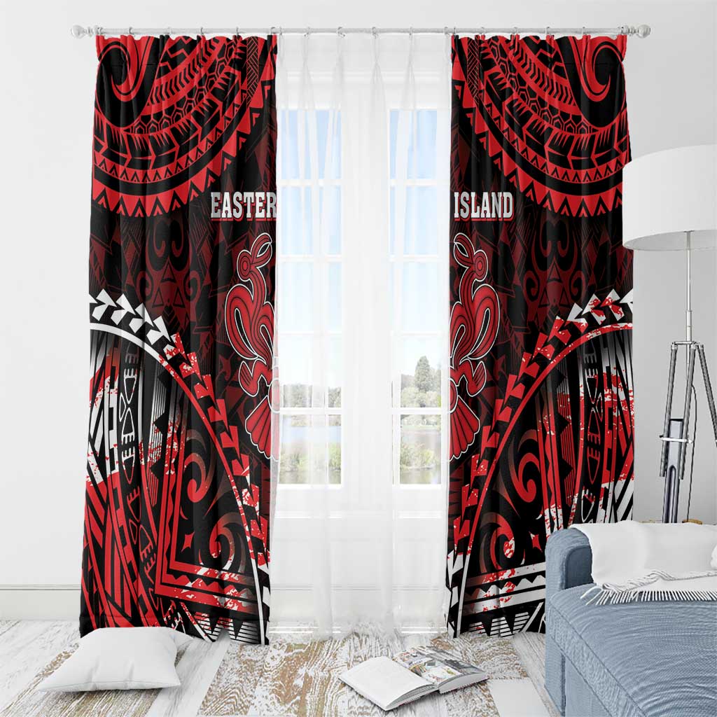 Easter Island Window Curtain Polynesian Pattern Emblem