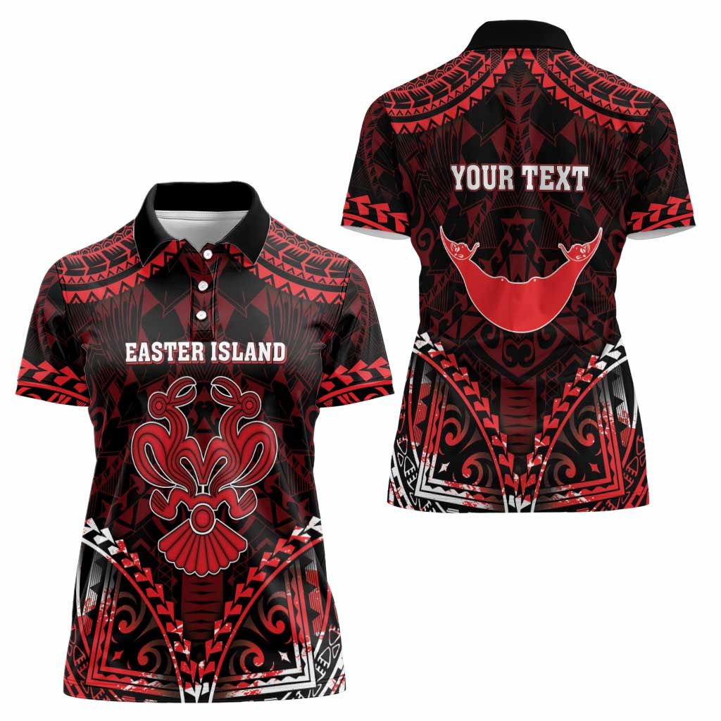 Personalised Easter Island Women Polo Shirt Polynesian Pattern Emblem