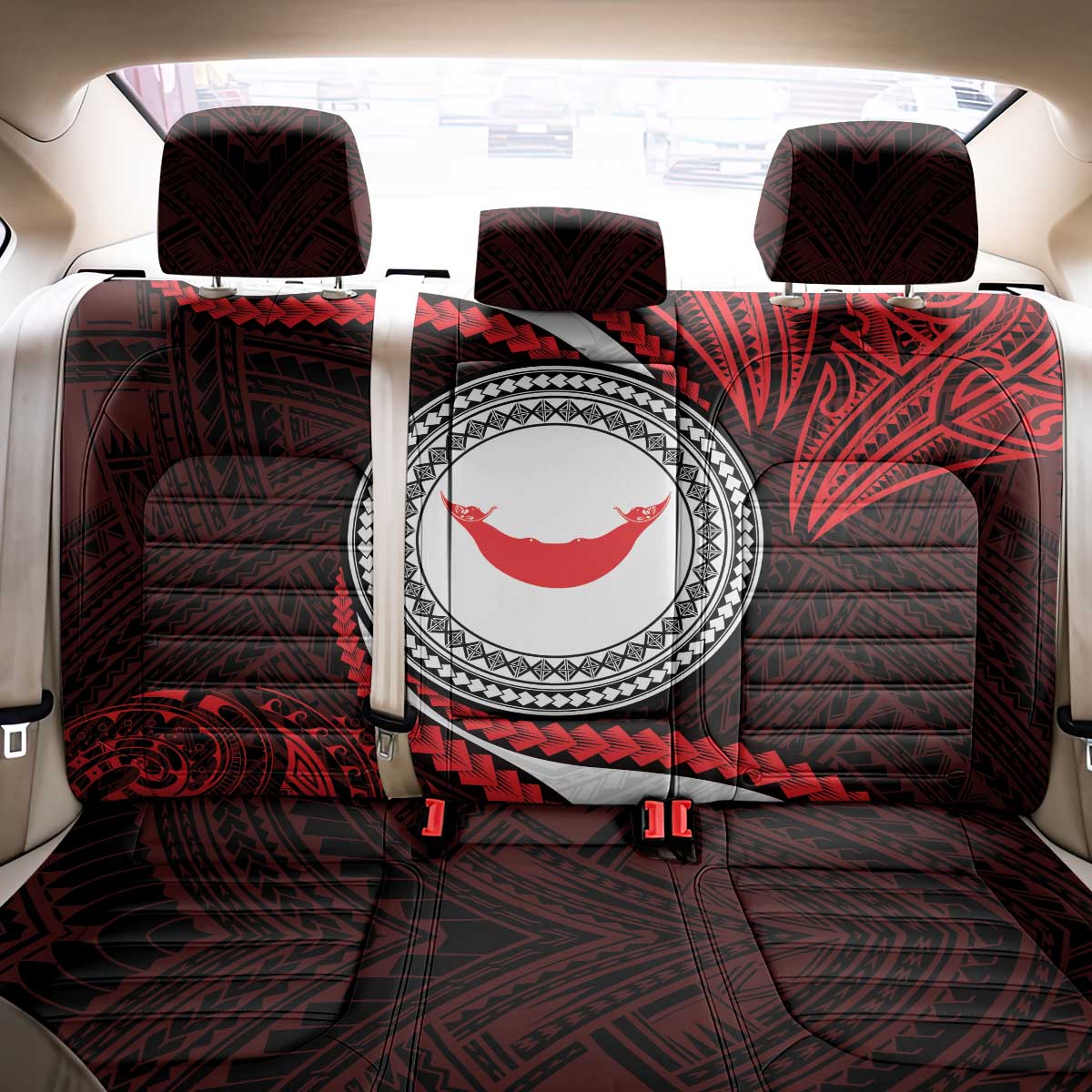 Easter Island Back Car Seat Cover Moai Statues Polynesian Style