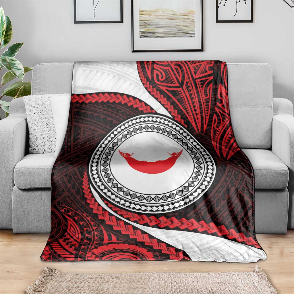 Easter Island Blanket Moai Statues Polynesian Style