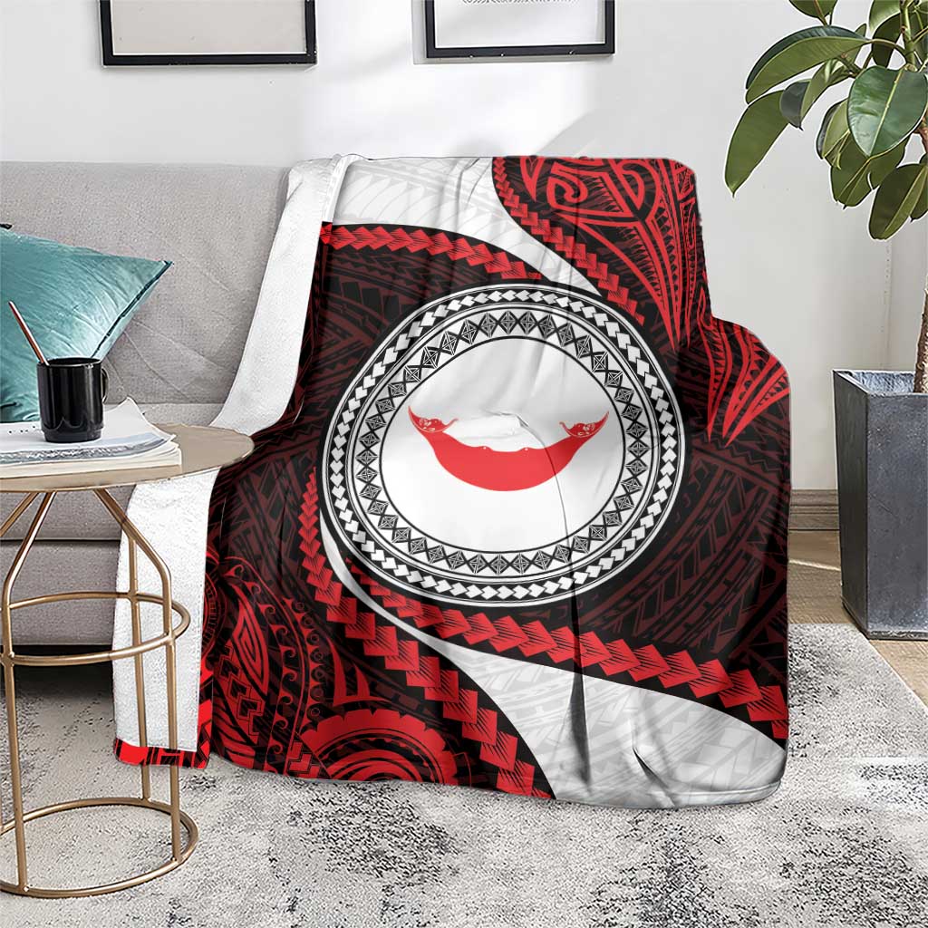 Easter Island Blanket Moai Statues Polynesian Style