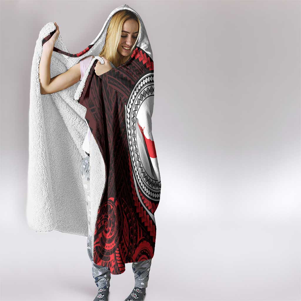 Easter Island Hooded Blanket Moai Statues Polynesian Style