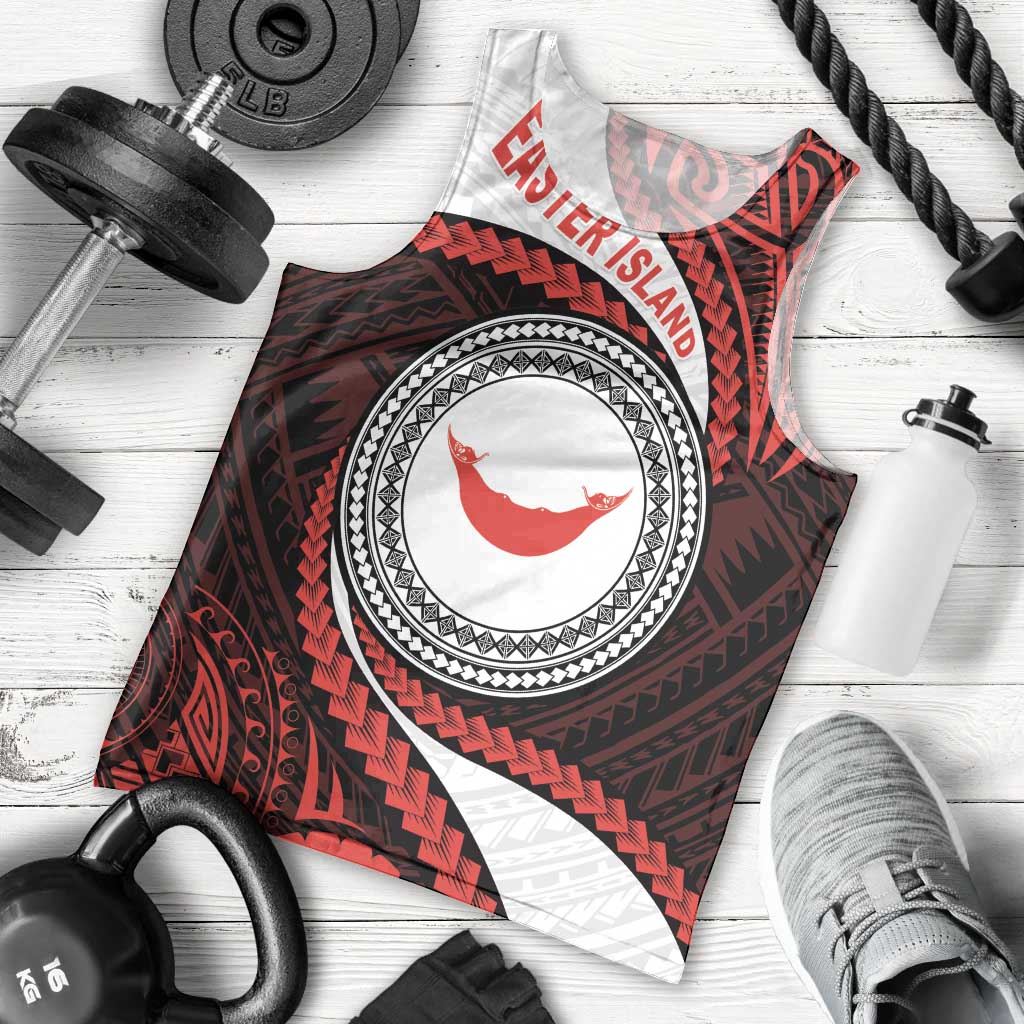 Easter Island Men Tank Top Moai Statues Polynesian Style