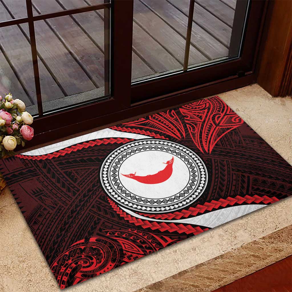 Easter Island Rubber Doormat Moai Statues Polynesian Style