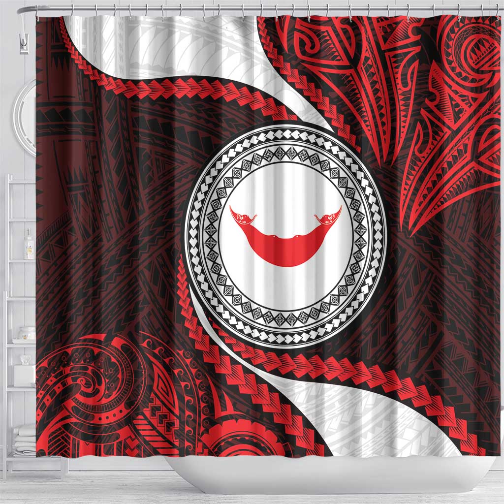 Easter Island Shower Curtain Moai Statues Polynesian Style