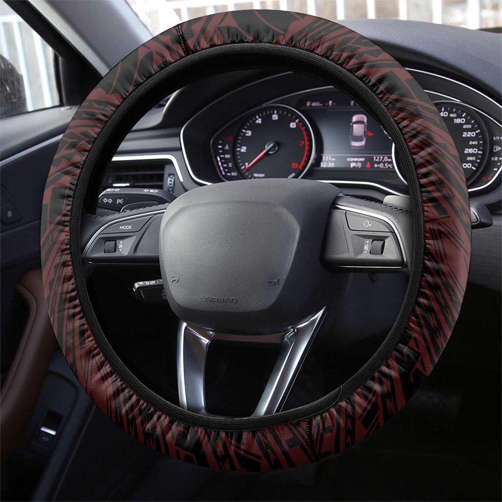 Easter Island Steering Wheel Cover Moai Statues Polynesian Style