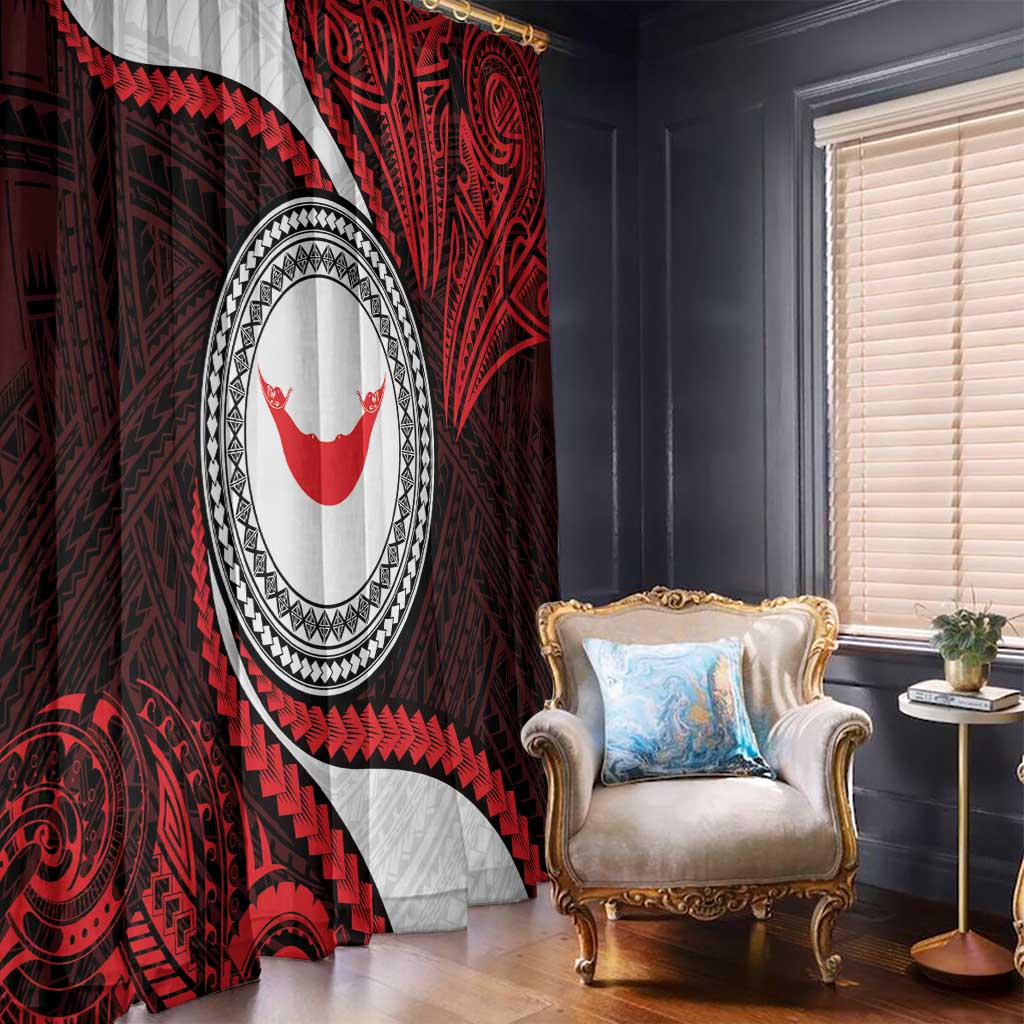 Easter Island Window Curtain Moai Statues Polynesian Style