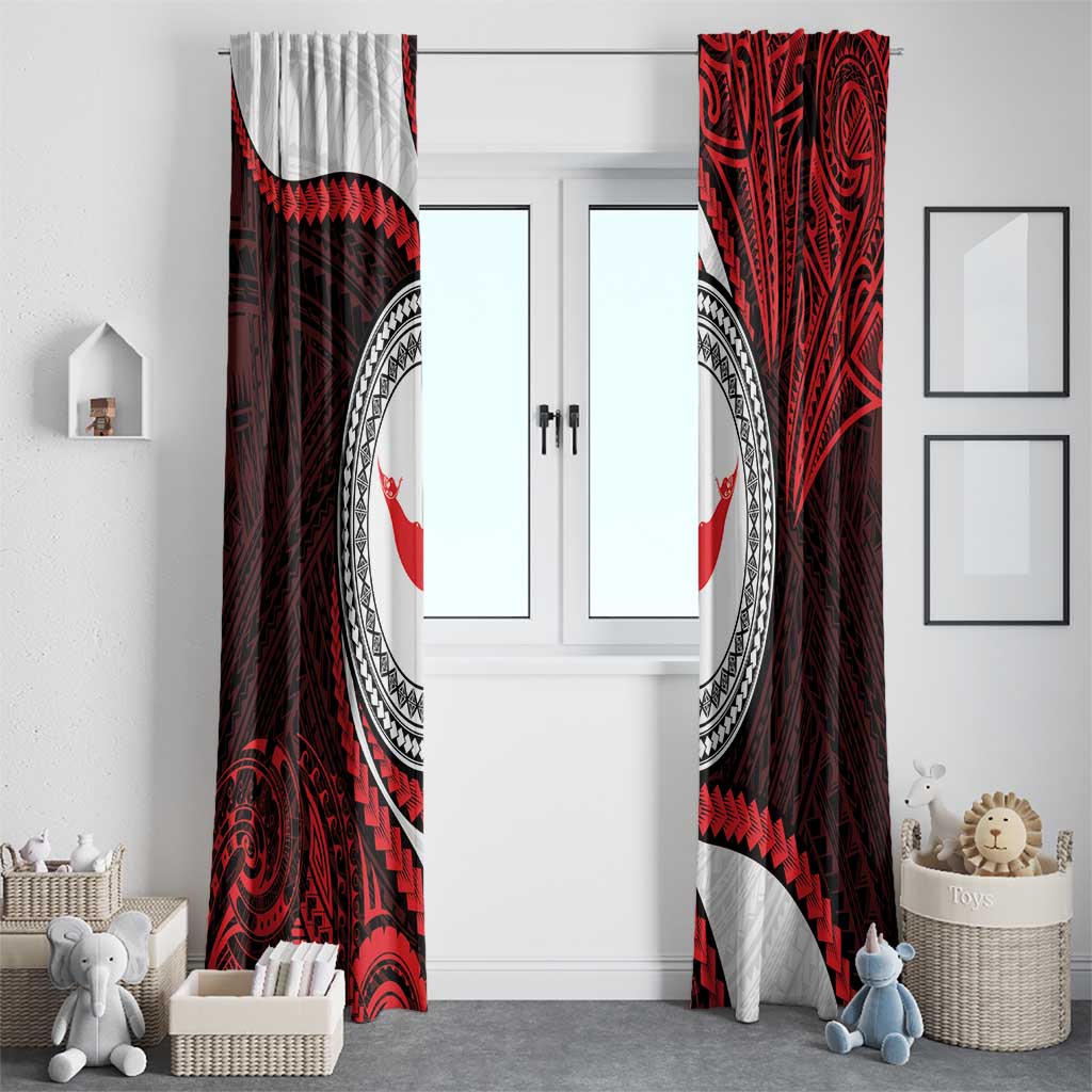 Easter Island Window Curtain Moai Statues Polynesian Style