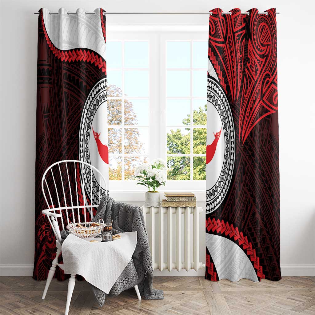 Easter Island Window Curtain Moai Statues Polynesian Style