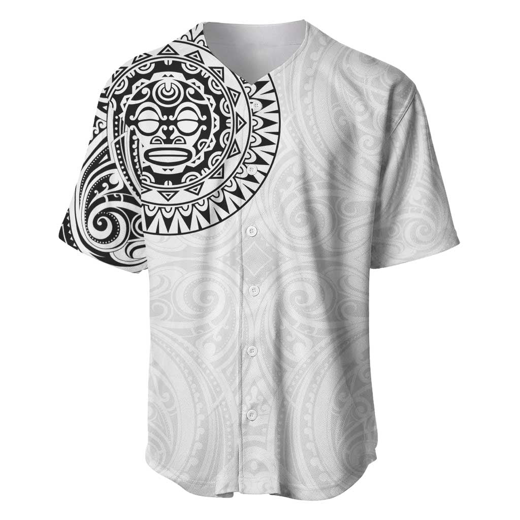 New Zealand Aotearoa Baseball Jersey Maori Te Mata O Rongokako LT05 White - Polynesian Pride