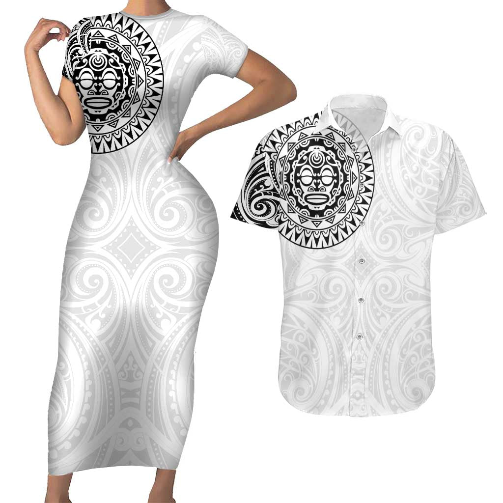 New Zealand Aotearoa Couples Matching Short Sleeve Bodycon Dress and Hawaiian Shirt Maori Te Mata O Rongokako