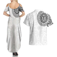 New Zealand Aotearoa Couples Matching Summer Maxi Dress and Hawaiian Shirt Maori Te Mata O Rongokako